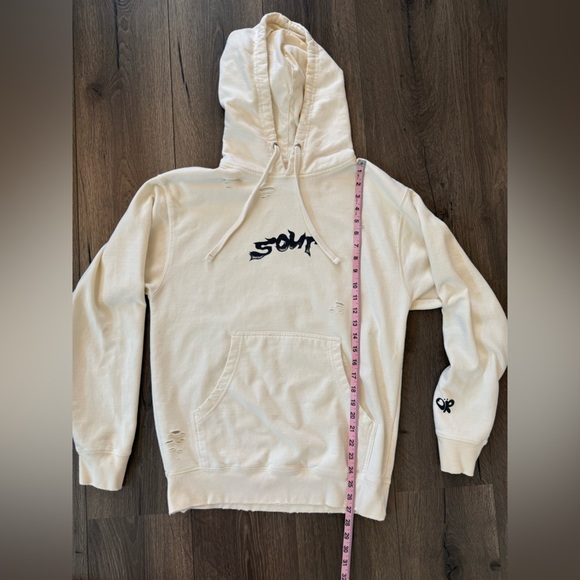 Olivia Rodrigo Distressed Sour Butterfly Hoodie Adult Medium Off White - Picture 7 of 11